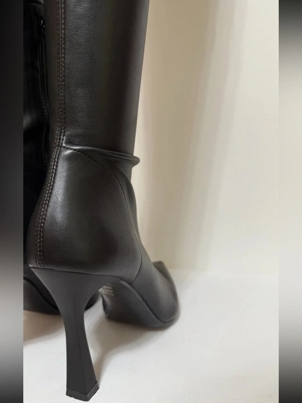41 US9.5 Bianca Di 🇮🇹Italy Thigh High Boots As Leather 28”Shaft Heel Pointed Toe